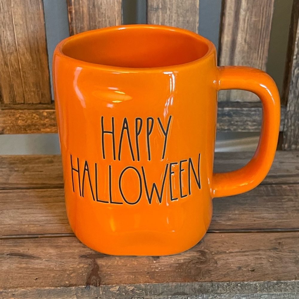 NEW - Rae Dunn - Orange Happy Halloween Coffee Mug